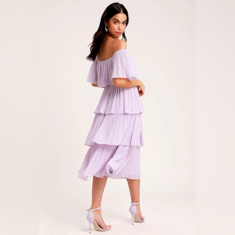 Lulu’s Gala Ready Off-The-Shoulder Ruffle MIDI Dress - Picture 3 of 3